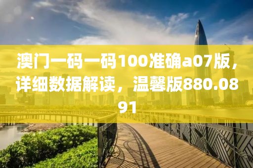 澳门一码一码100准确a07版，详细数据解读，温馨版880.0891