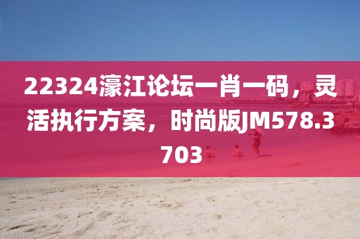 22324濠江论坛一肖一码，灵活执行方案，时尚版JM578.3703