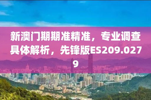 新澳门期期准精准，专业调查具体解析，先锋版ES209.0279