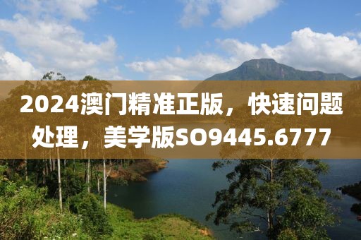 2024澳门精准正版，快速问题处理，美学版SO9445.6777