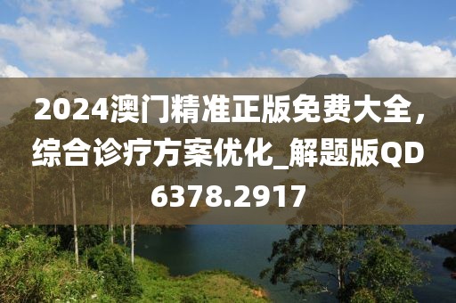 2024澳门精准正版免费大全，综合诊疗方案优化_解题版QD6378.2917