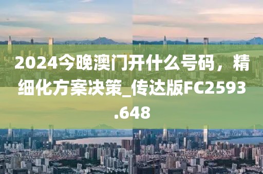 2024今晚澳门开什么号码，精细化方案决策_传达版FC2593.648