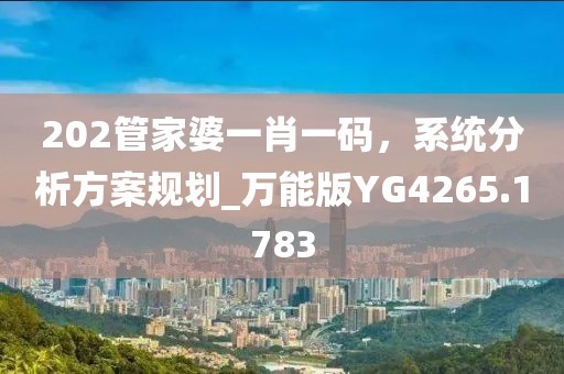 202管家婆一肖一码，系统分析方案规划_万能版YG4265.1783
